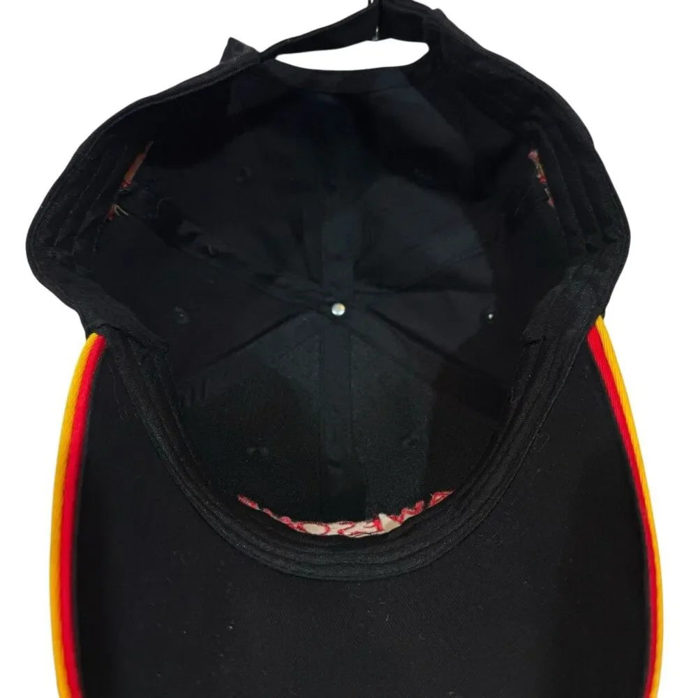 🔥 Awesome Grandpa Black Baseball Cap Red Flames Embroidered Adjustable‎